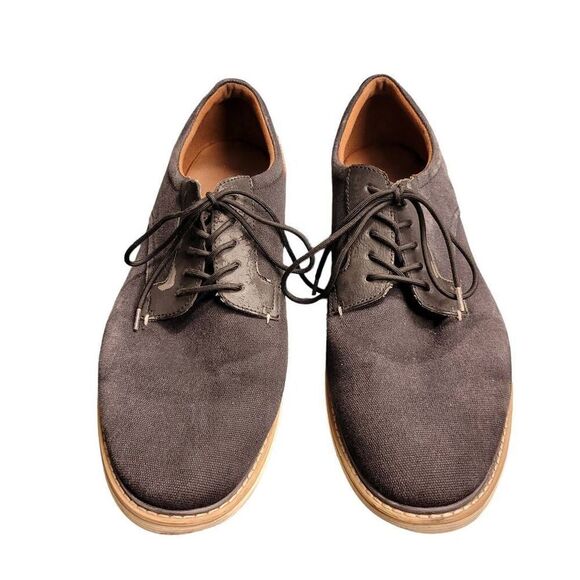 Aldo Black Canvas Loafers Casual Oxfords Boat Shoes - Picture 4 of 12